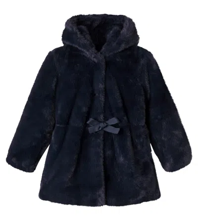Tartine Et Chocolat Kids' Faux Fur Coat In Blue