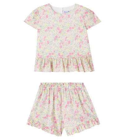 Tartine Et Chocolat Kids' Floral Cotton Top And Shorts Set In Multi