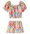 Tartine Et Chocolat Floral Cotton Top And Shorts Set In Multicoloured