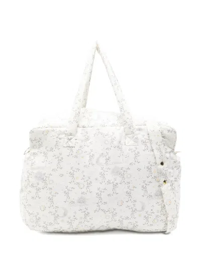 Tartine Et Chocolat Floral-detail Handle Changing Bag In Burgundy