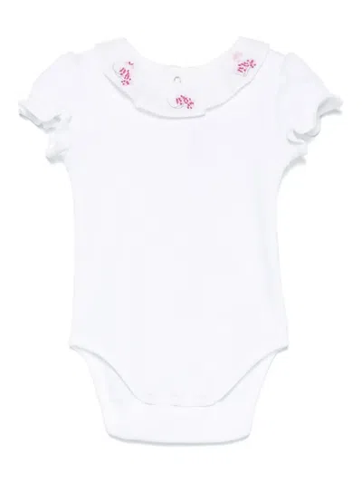 Tartine Et Chocolat Babies' Floral-embroidered Bodysuit In White