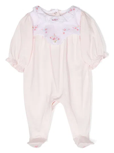 Tartine Et Chocolat Babies' Floral-embroidered Cotton Pyjamas In Pink