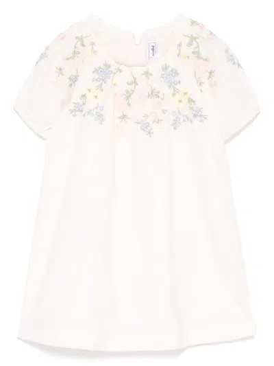 Tartine Et Chocolat Babies' Floral-embroidered Dress In Pink