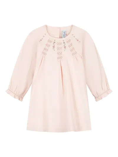 Tartine Et Chocolat Babies' Floral-embroidered Dress In Pink