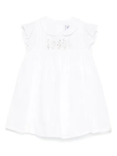 Tartine Et Chocolat Babies' Floral-embroidered Dress In White