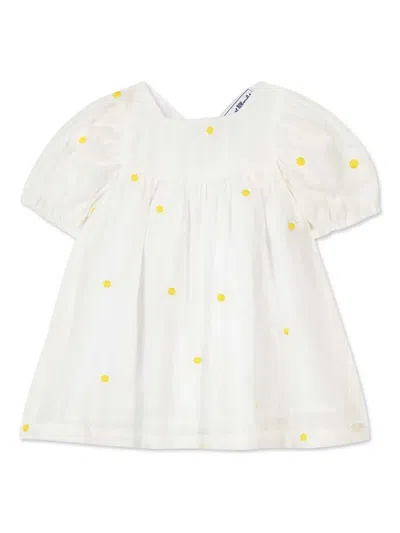 Tartine Et Chocolat Babies' Floral-embroidered Dress In White