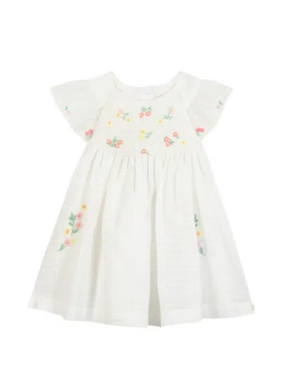 Tartine Et Chocolat Babies' Floral Embroidered Dress In White