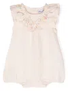 Tartine Et Chocolat Floral-embroidered Linen Body In Pink