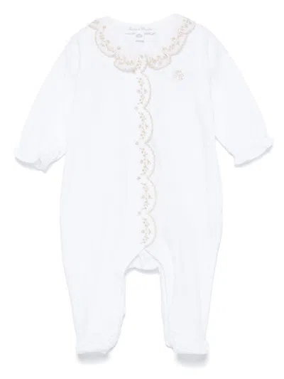 Tartine Et Chocolat Babies' Floral-embroidered Pyjamas In White