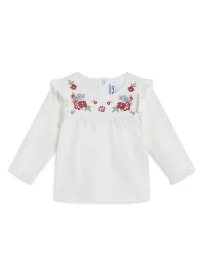 Tartine Et Chocolat Babies' Floral-embroidery Blouse In White