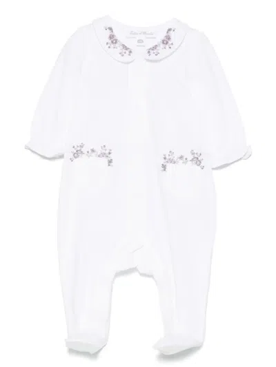 Tartine Et Chocolat Babies' Floral-embroidery Pyjamas In White