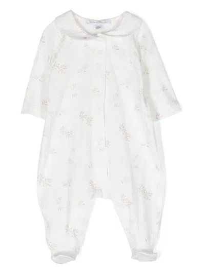 Tartine Et Chocolat Babies' Floral-print Cotton Pajama In White