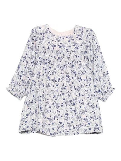 Tartine Et Chocolat Babies' Floral-print Dress In Blue
