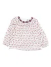 Tartine Et Chocolat Floral-print Embroidered Top In White