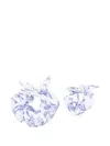 Tartine Et Chocolat Floral-print Hair Ties In Blue