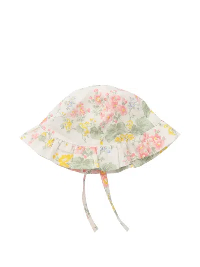 Tartine Et Chocolat Babies' Floral-print Ruffled Sun Hat In Multi