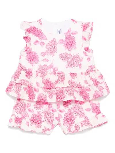 Tartine Et Chocolat Babies' Floral-print Shorts Set
