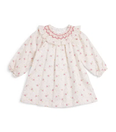 Tartine Et Chocolat Kids' Floral Print Smock Dress In White