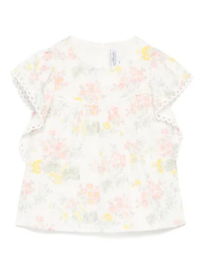 Tartine Et Chocolat Kids' Tunika Mit Blumen-print In White