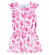 Shop Tartine Et Chocolat Floral Ruffled Cotton Playsuit In White