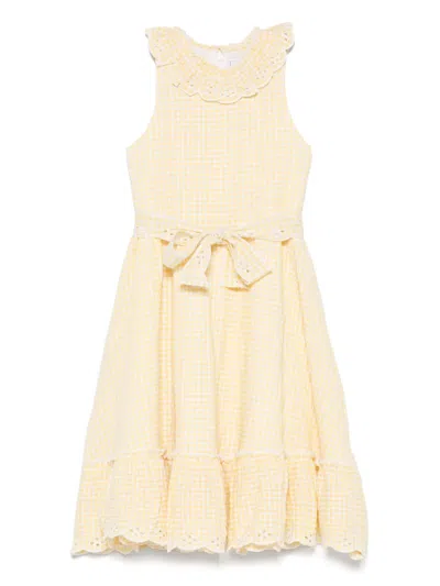 Tartine Et Chocolat Kids' Gingham-check Dress In Yellow