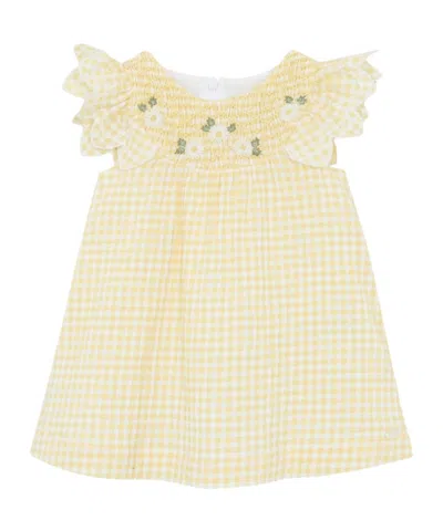 Tartine Et Chocolat Kids' Gingham-pattern Dress In Yellow