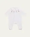 Tartine Et Chocolat Girl's Embroidered Footie Pajamas In Blanc