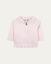Tartine Et Chocolat Girl's Quilted Openwork Jacket In Pink