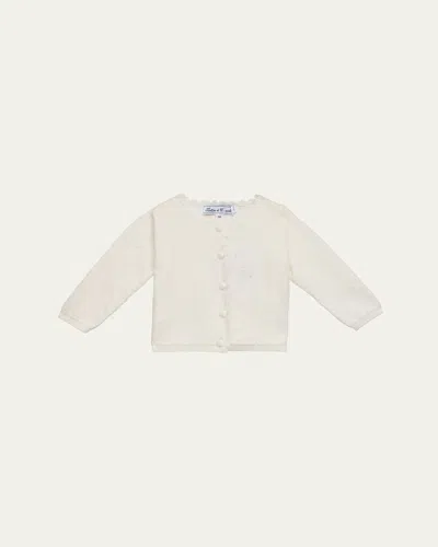 Tartine Et Chocolat Kids' Girl's Scallop Knit Cardigan In Blanc