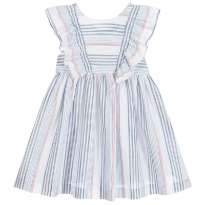 Tartine Et Chocolat Babies'  Girls Blue Striped Cotton Dress