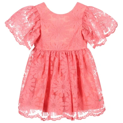 Tartine Et Chocolat Kids'  Girls Coral Pink Floral Dress