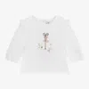 Tartine Et Chocolat Girls Ivory Cotton Mouse Top In Ivory