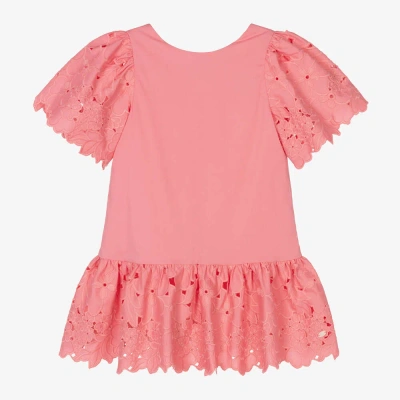 Tartine Et Chocolat Kids'  Girls Pink Embroidered Cotton Dress