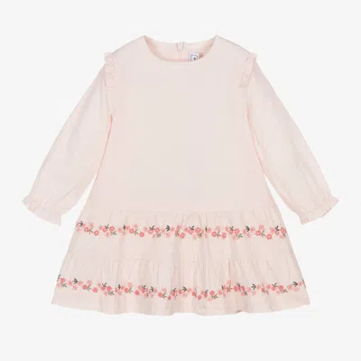Tartine Et Chocolat Babies'  Girls Pink Embroidered Cotton Dress