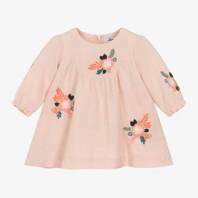 Tartine Et Chocolat Babies'  Girls Pink Embroidered Floral Dress