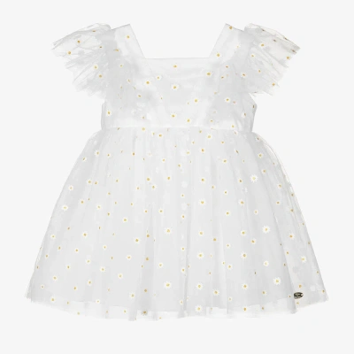 Tartine Et Chocolat Babies'  Girls White Tulle Daisy Dress