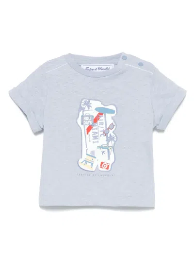 Tartine Et Chocolat Babies' T-shirt Mit Grafischem Patch In Blue