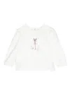 Tartine Et Chocolat Girls Ivory Cotton Mouse Top In White