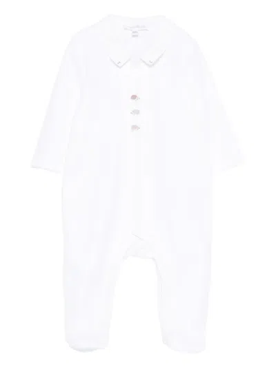 Tartine Et Chocolat Babies' Hedgehog-button Pajama In White