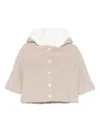 Tartine Et Chocolat Hooded Cable-knit Cardigan In Neutral