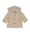 Shop Tartine Et Chocolat Hooded Trench Coat In Beige