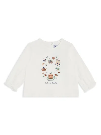 Tartine Et Chocolat Babies' Illustration-print Long-sleeve T-shirt In White