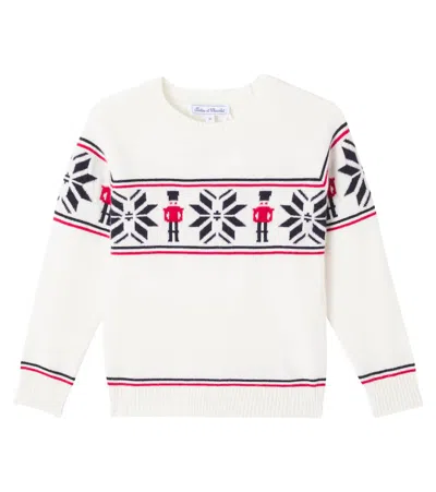 Tartine Et Chocolat Kids' Intarsia Wool Sweater In White