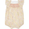 TARTINE ET CHOCOLAT IVORY ROMPER FOR BABY GIRL WITH LIBERTY FABRIC