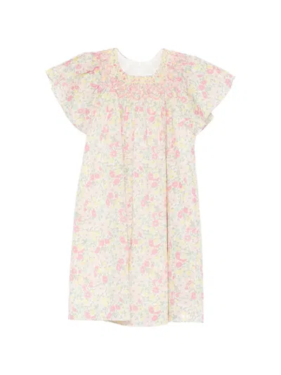 Tartine Et Chocolat Kids' Jardin Fantastique Floral-print Dress In Neutral