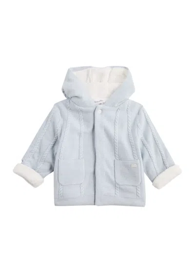 Tartine Et Chocolat Babies'  Kids Hooded Cotton-blend Cardigan In Blue