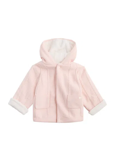 Tartine Et Chocolat Kids Hooded Cotton-blend Cardigan In Pink