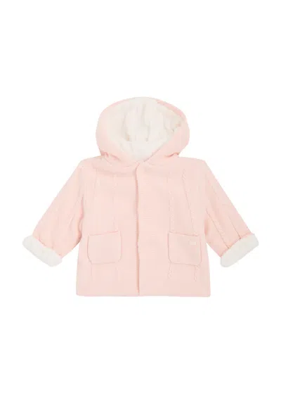 Tartine Et Chocolat Kids Hooded Cotton-blend Cardigan In Pink