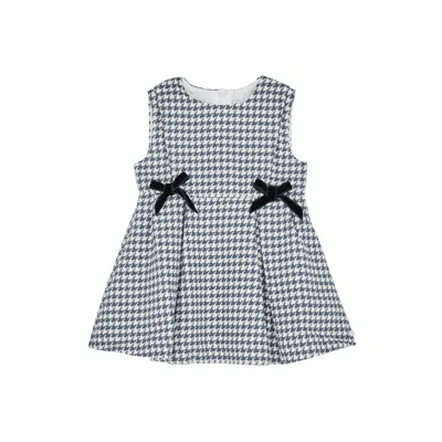Tartine Et Chocolat Kids Houndstooth Bow-embellished Cotton Dress (3-12 Months) In Navy & Other