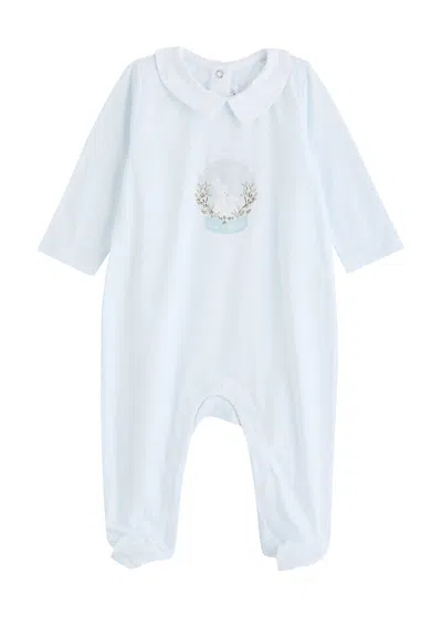 Tartine Et Chocolat Kids Logo-print Cotton Babygrow In Blue